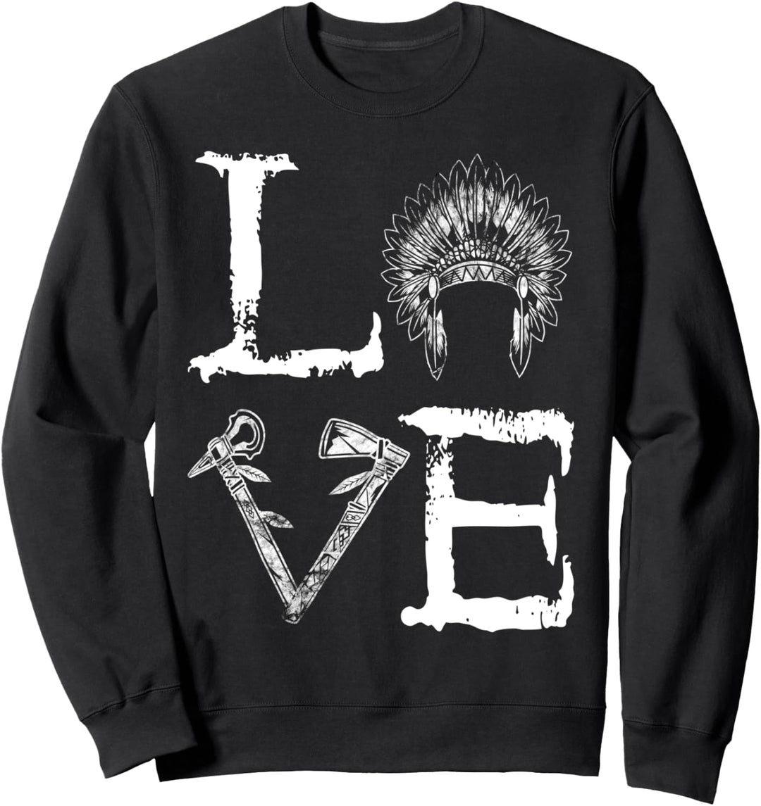 Indianer Häuptling Waebonnet Western Karneval Kopfschmuck Sweatshirt