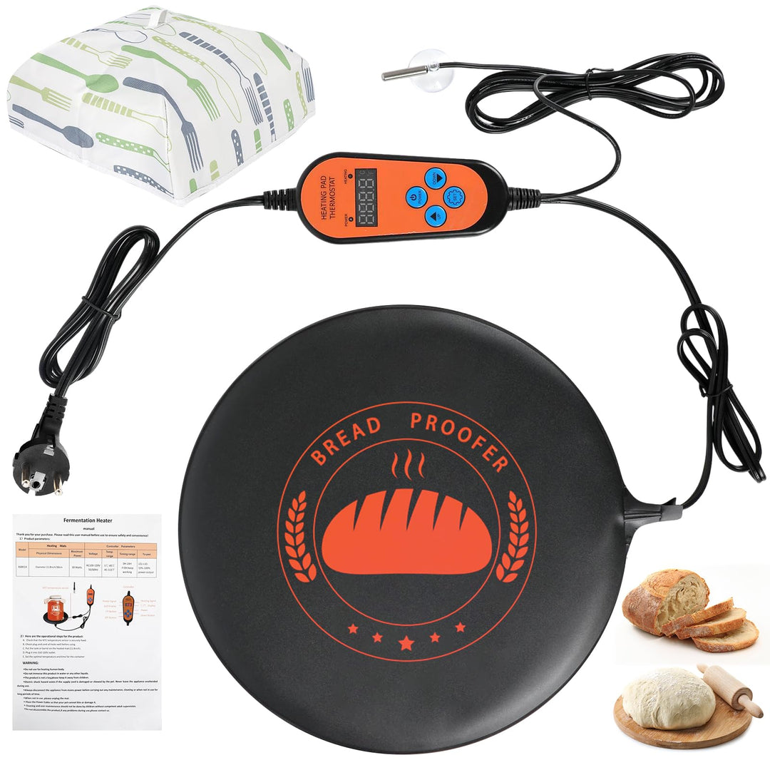 Brot Heizmatte mit Thermostat, Brotwarmmatte Gärmatte 5-45℃ Einstellbare Temperatur Sauerteig Wärmer