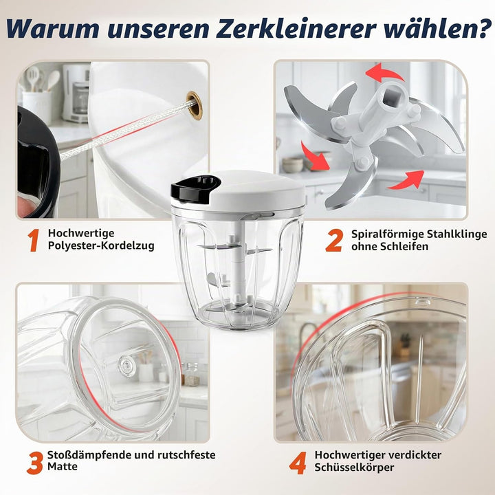 FACIACC 900 ml Manueller Zwiebelschneider &amp; 200 ml Multi-Zerkleinerer Set, Leichtgängiger Zwiebelsch