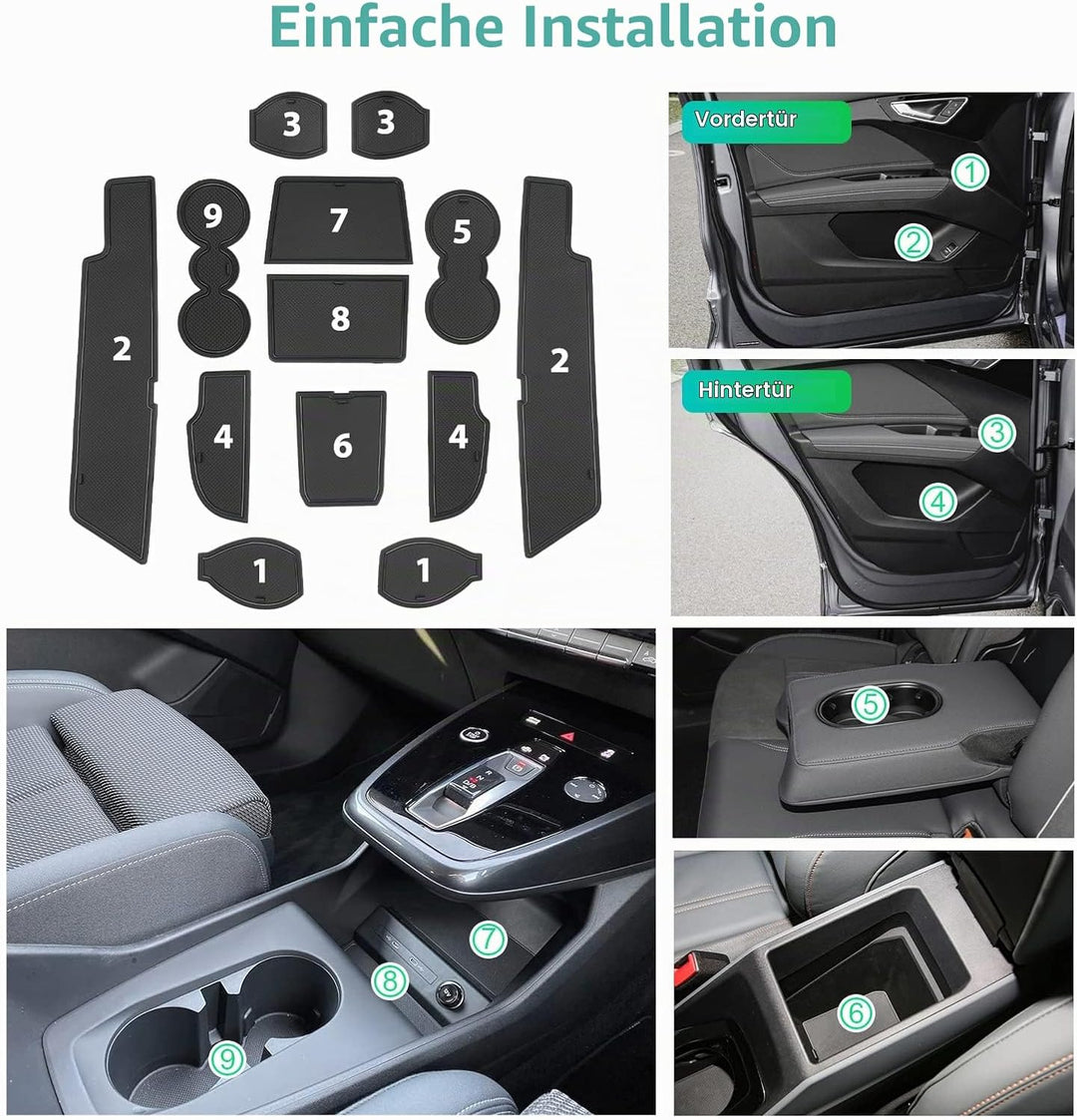 GAFAT Kompatibel mit Audi Q4 Etron Antirutschmatten 2021 2022 2023, Q4 Etron Sportback EV Electric G