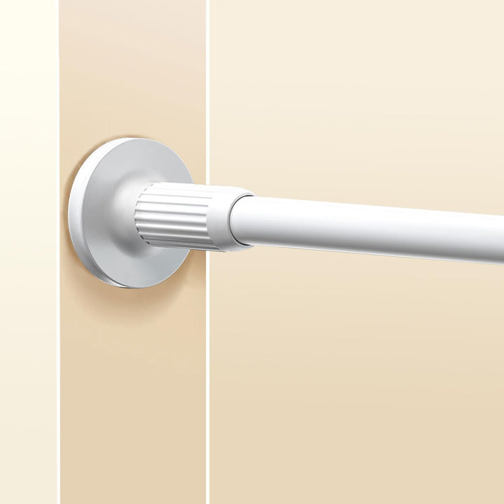 GOLDION Duschvorhangstange Teleskopstange Gardinenstange aus Edelstahl ohne Bohren Weiss Spannstange