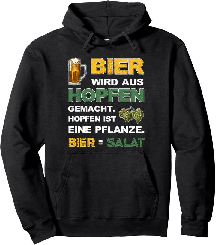 Bier ist Salat Spruch Brauen Lustig Party Hopfen Malz Herren Pullover Hoodie