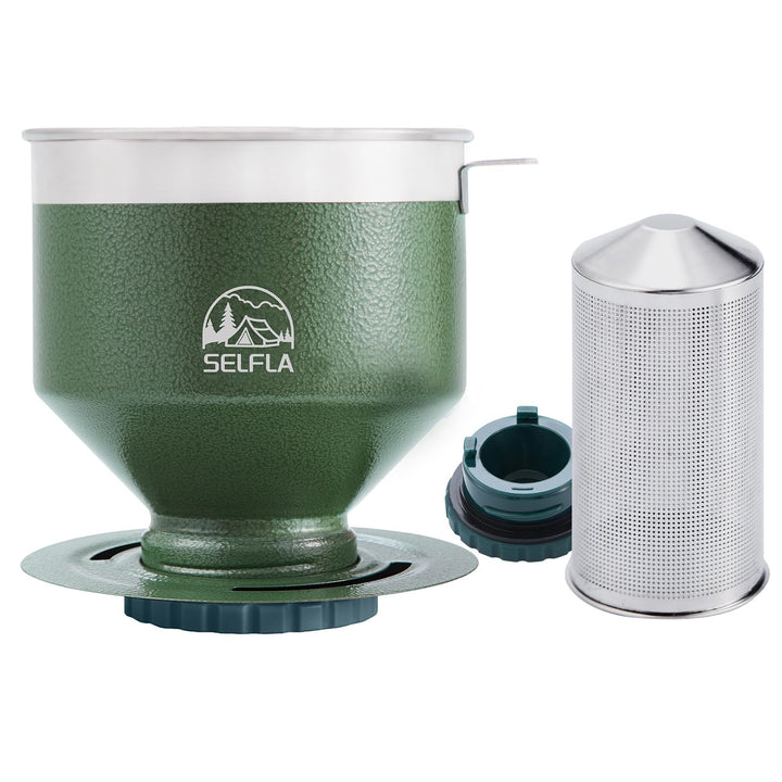 Edelstahl-Kaffeefilter, Wiederverwendbarer Tropfer für Isolierbecher, Papierselbsttragend für Wander