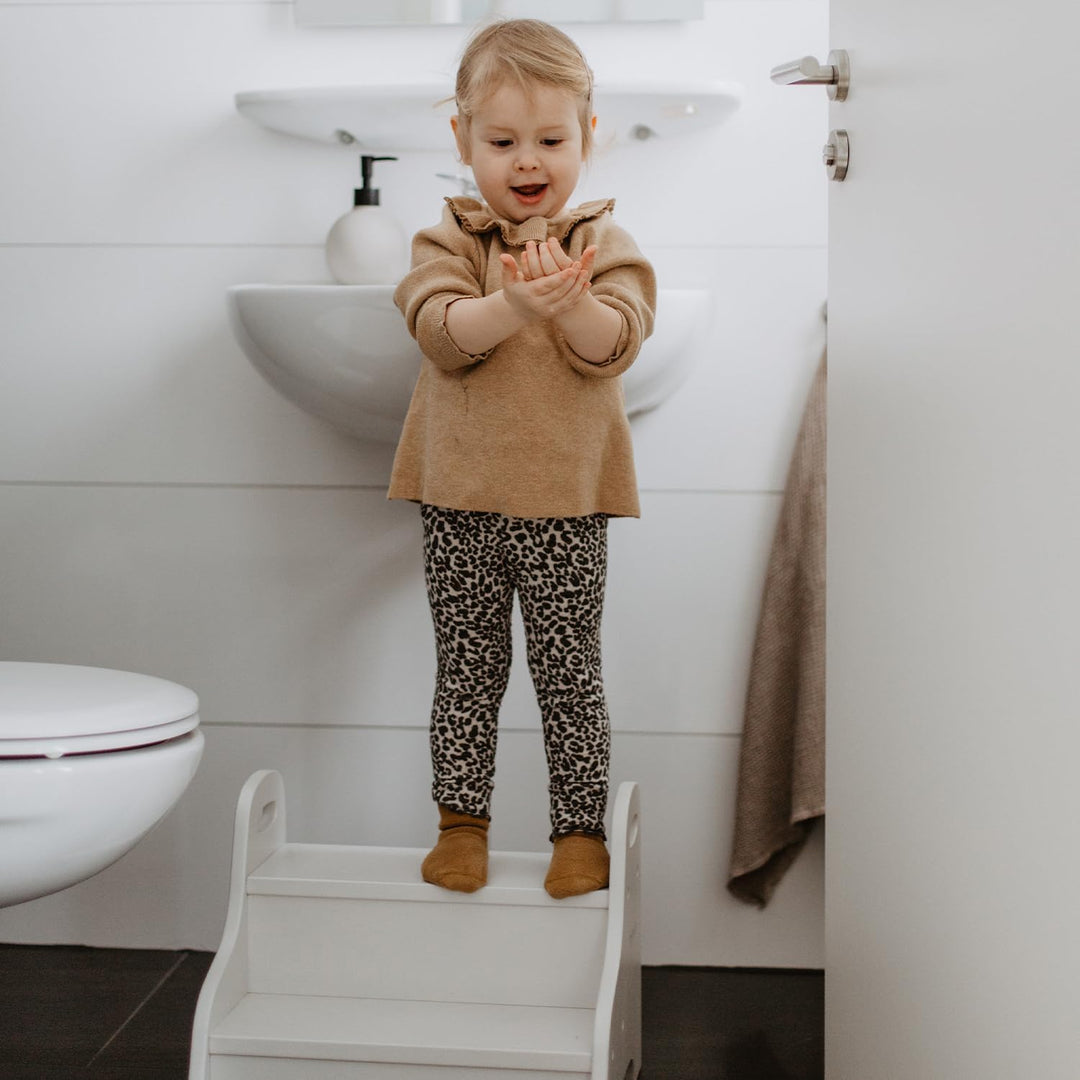 Kindsgut Holztritt, Tritt-Hocker mit 2 Stufen ideal für Kinder, dezente Farben und hochwertige Quali