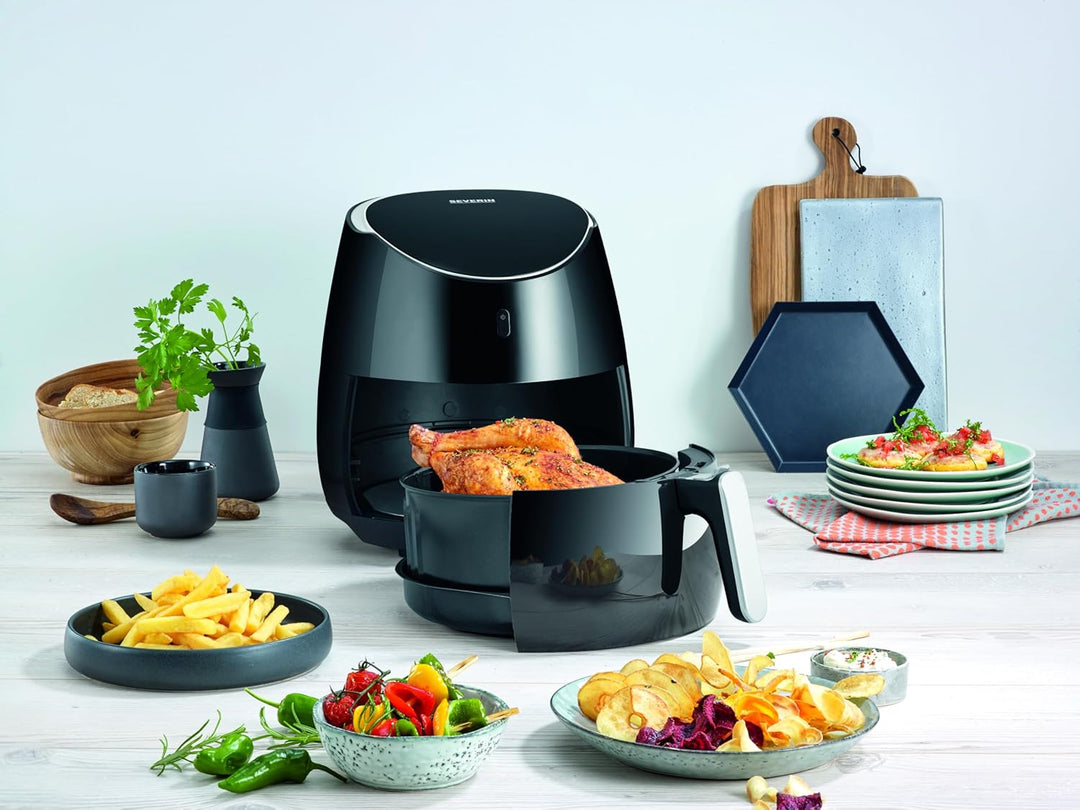 SEVERIN FR 2445 XXL-Heissluftfritteuse (2.000 W, 5 L Kapazität, 1.500 g Frittiermenge), 5 Liter