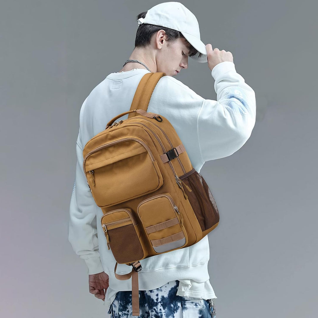 Lohol Big School Backpack College Büchertasche für Teenager Studenten, Multi Pockets Wasserdicht Cas