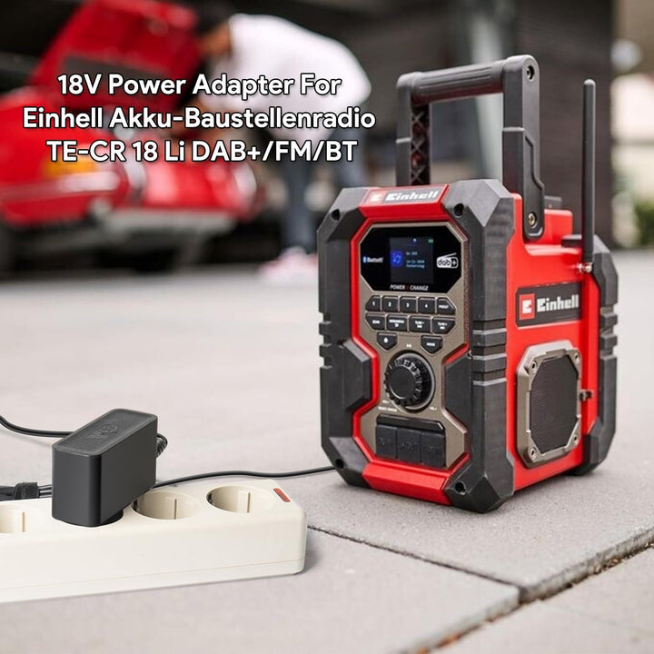 KFD Netzteil 18V Ladegerät Ladekabel für Einhell Akku-Baustellenradio TE-CR 18 Li DAB+/FM/BT, Techni