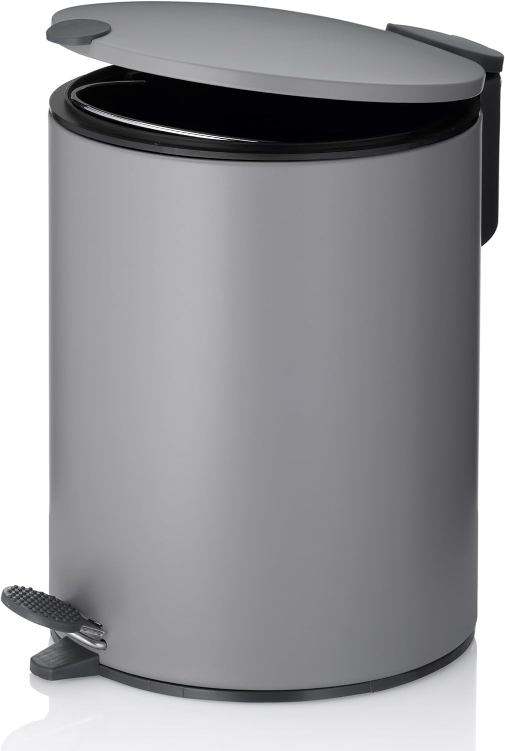 kela Kosmetikeimer Mats, 5 L, Ø 20,5 cm, Metall, hellgrau, Silent-Close, herausnehmbarer Inneneimer