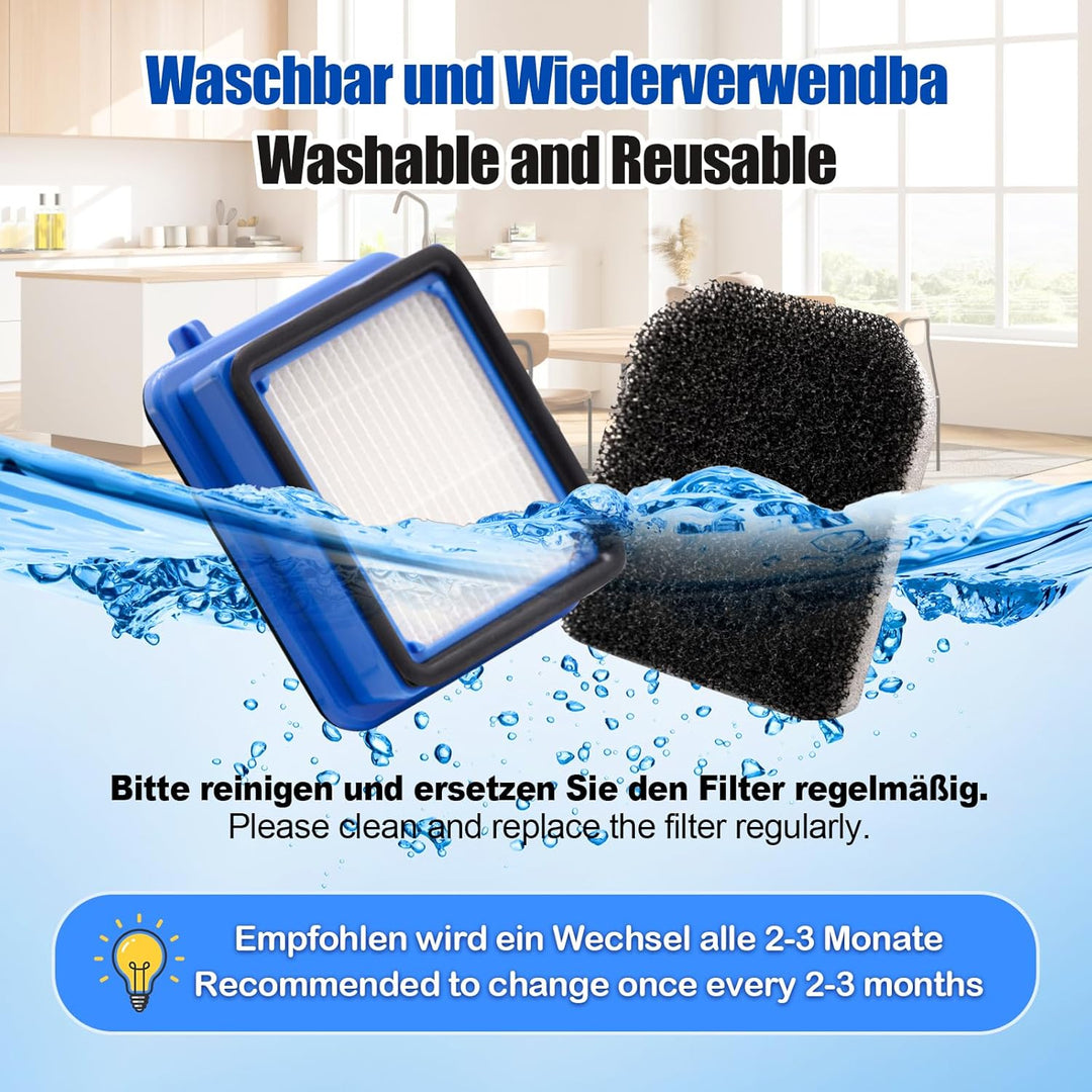 6 Stück Filter Zubehör für AEG QX6 QX7 QX8-2 ASKW1 Staubsauger, Staubsauger Filter Set für AEG ASKW1