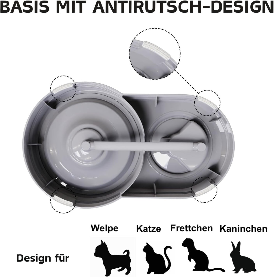 Wasserspender für Katzen und Hunde, 580 ml Automatischer Schwerkraft Haustier Trinkbrunnen mit Filte