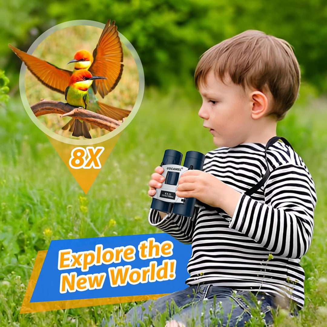 USCAMEL Fernglas für Kinder und Erwachsene, 8×21 Kompakt Fernglas Wasserdichtes für Vogelbeobachtung