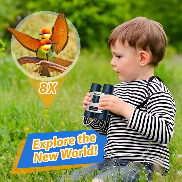 USCAMEL Fernglas für Kinder und Erwachsene, 8×21 Kompakt Fernglas Wasserdichtes für Vogelbeobachtung