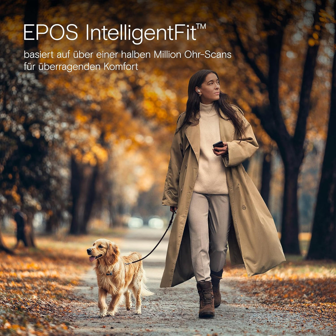 EPOS Adapt E1 Weiss Kabellose In-Ear-Kopfhörer – Hybrides ANC, Multi-Point Bluetooth, Microsoft Team