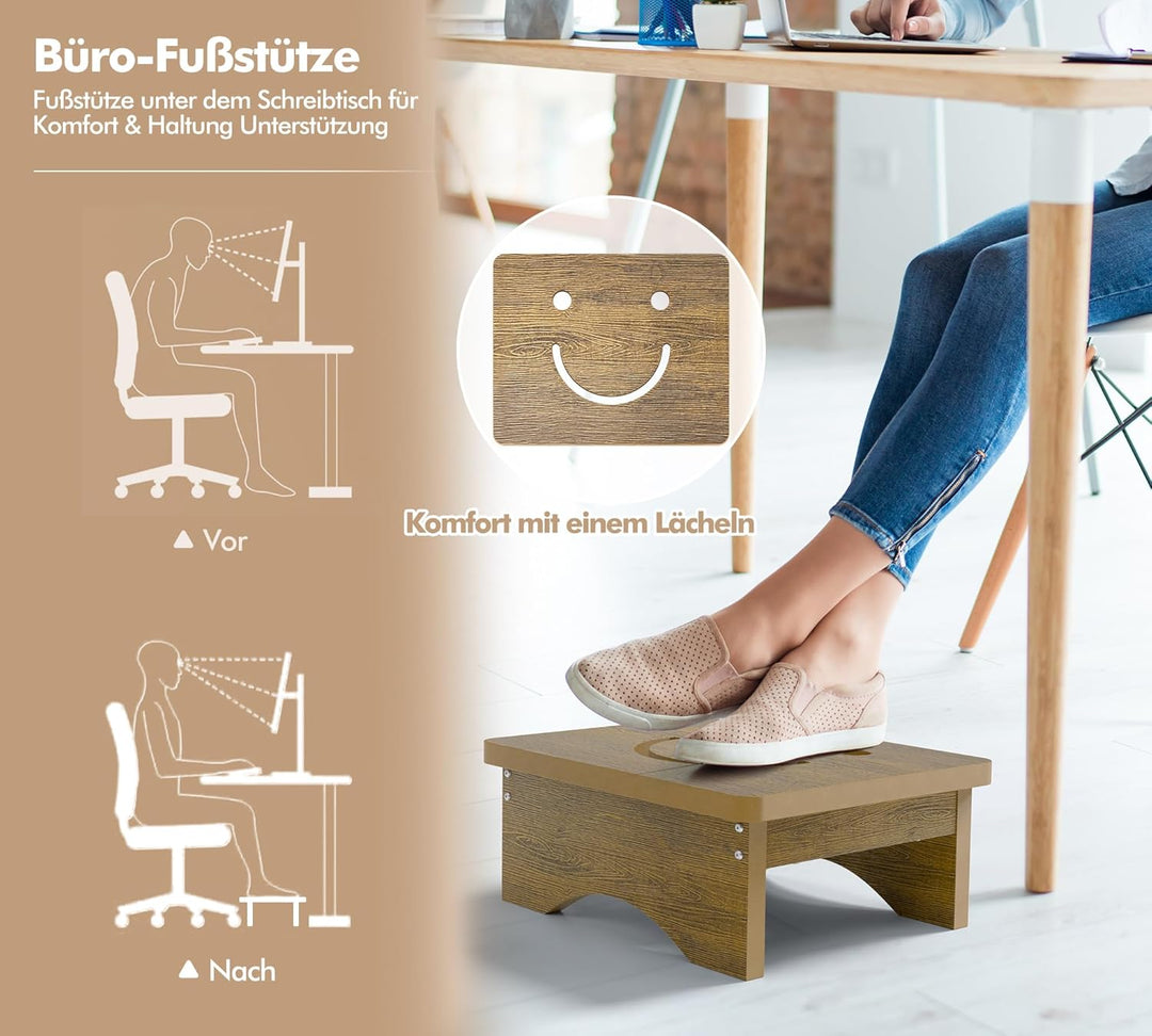 Tritthocker für Erwachsene, Senioren und Kinder mit rutschfestem Gummi, 40 x 32 x 14 cm, robuste HDP