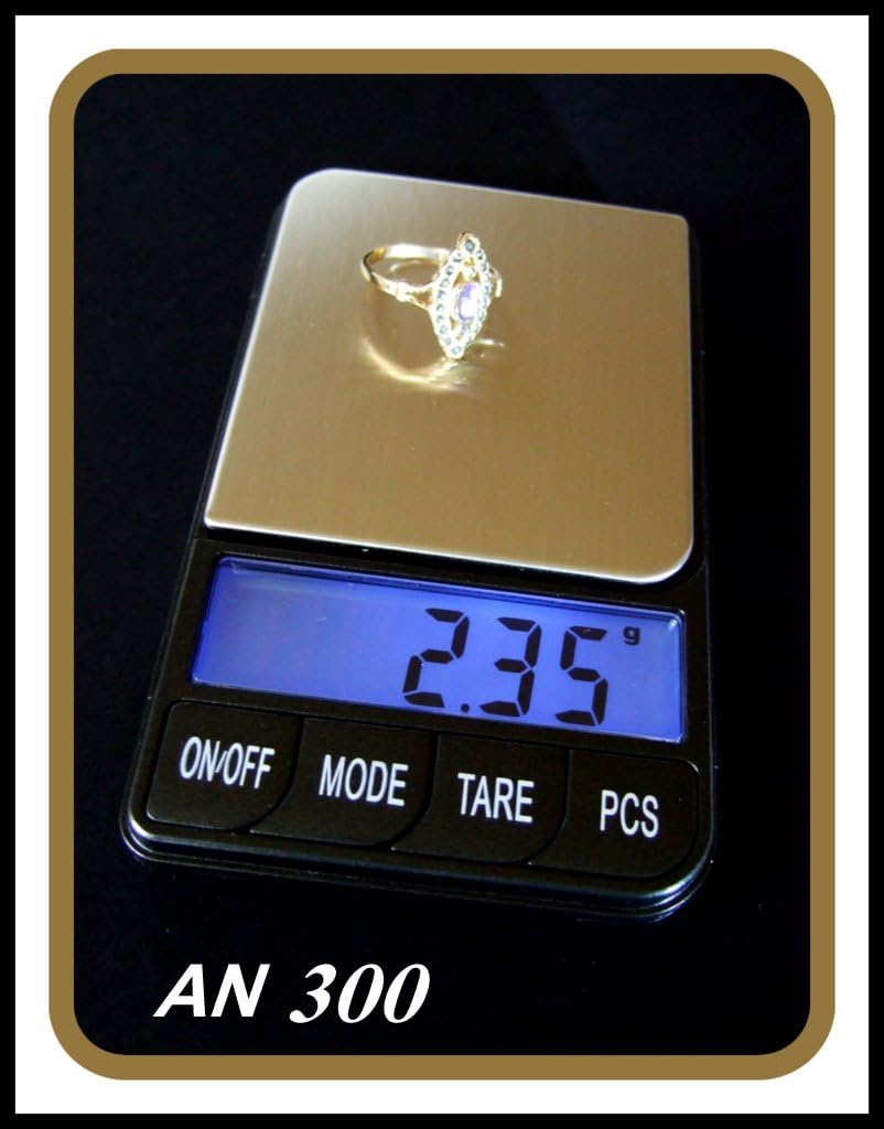 Digitale Taschenwaage mit besonders grossen Tasten & Display von 0,01g bis 300g von Dipse 300g x 0,0