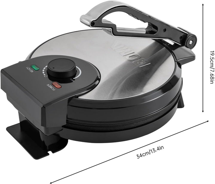 26 cm Crepes Maker, Roti Maker Elektrisch, 1200W, Beidseitige Beheizung, 200–260 °C, Antihaftbeschic