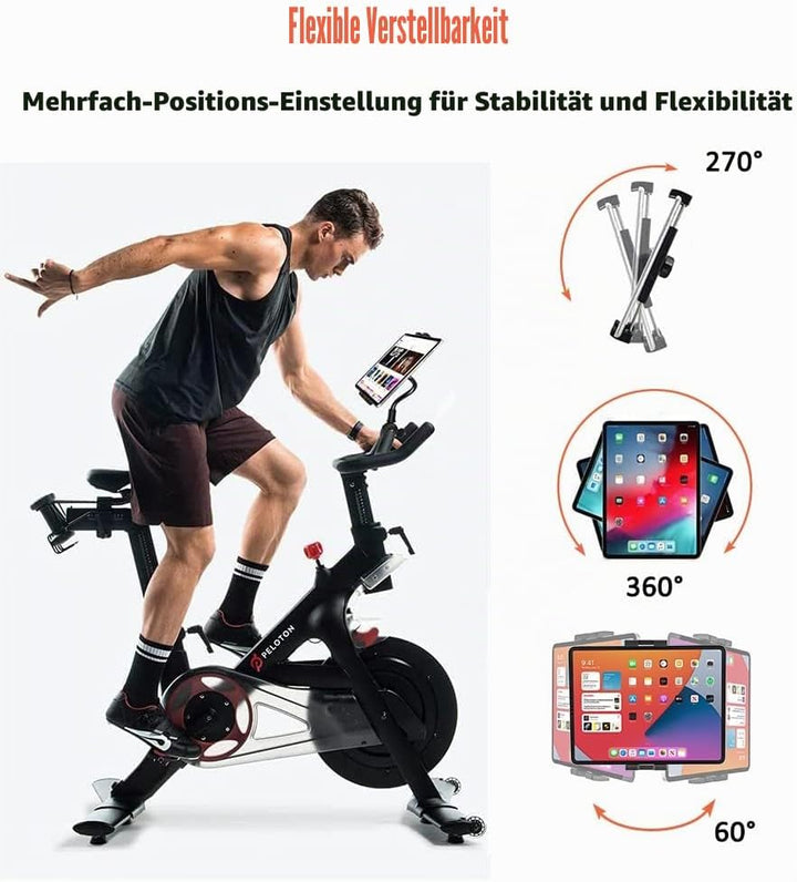 Laufband Tablet Halterung, woleyi Fitnessstudio Heimtrainer Tablet Halter Ständer mit Schwanenhals,