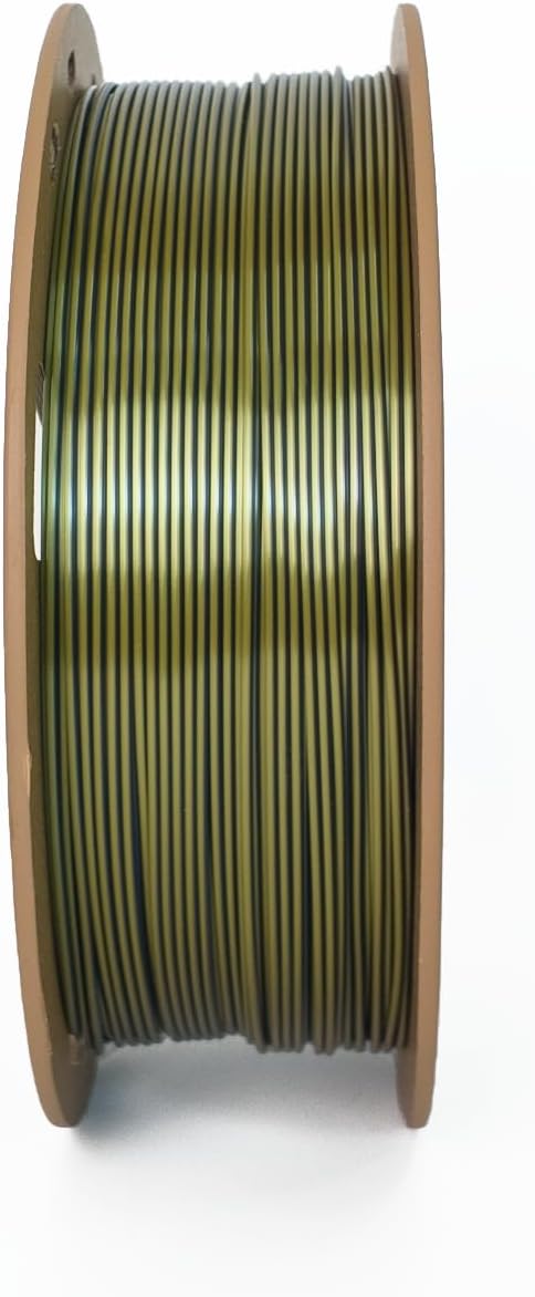 Silk PLA 3D-Drucker-Filament, zweifarbig, Seidenschwarz und Bronze, zweifarbig, zweifarbig, 1,75 mm,