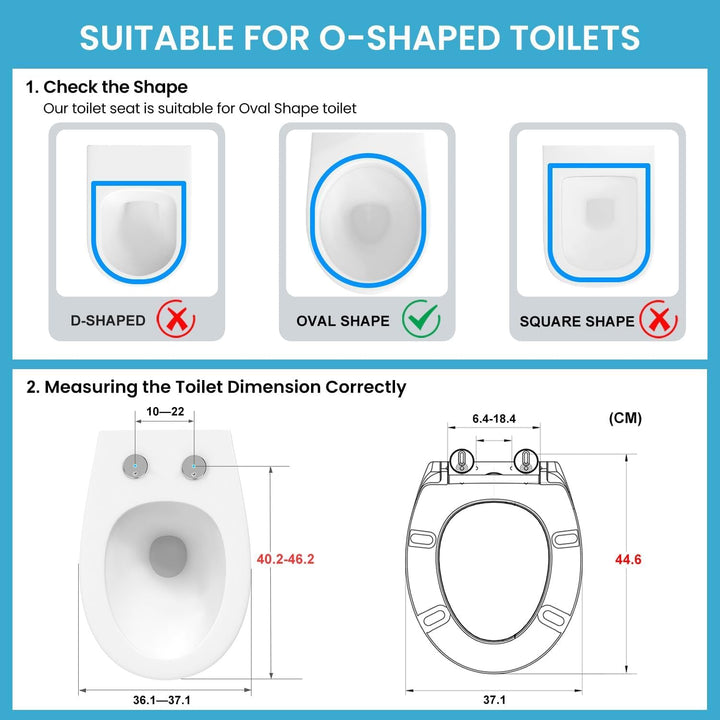 WC-Sitz mit Absenkautomatik O-Form Schwarz, Toilettendeckel Toilettensitz Softclose, Klobrille, Klod