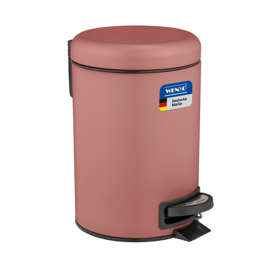 WENKO Treteimer Leman, 3 Liter, mit herausnehmbarem Einsatz, aus lackiertem Stahl, 17 x 25 x 22,5 cm