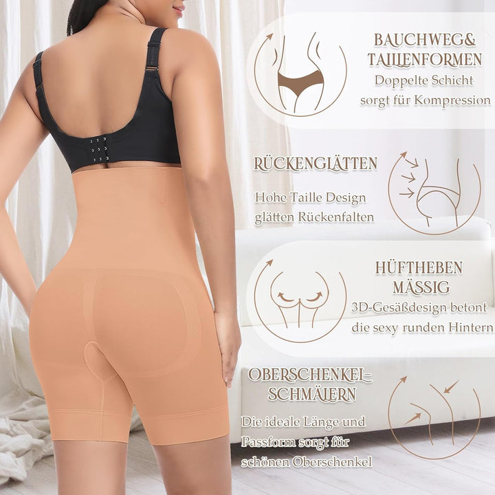 Bauchweg Unterhose Damen Shapewear Miederhose Hohe Taille Miederpants Body Shaper Kurze Leggings XL