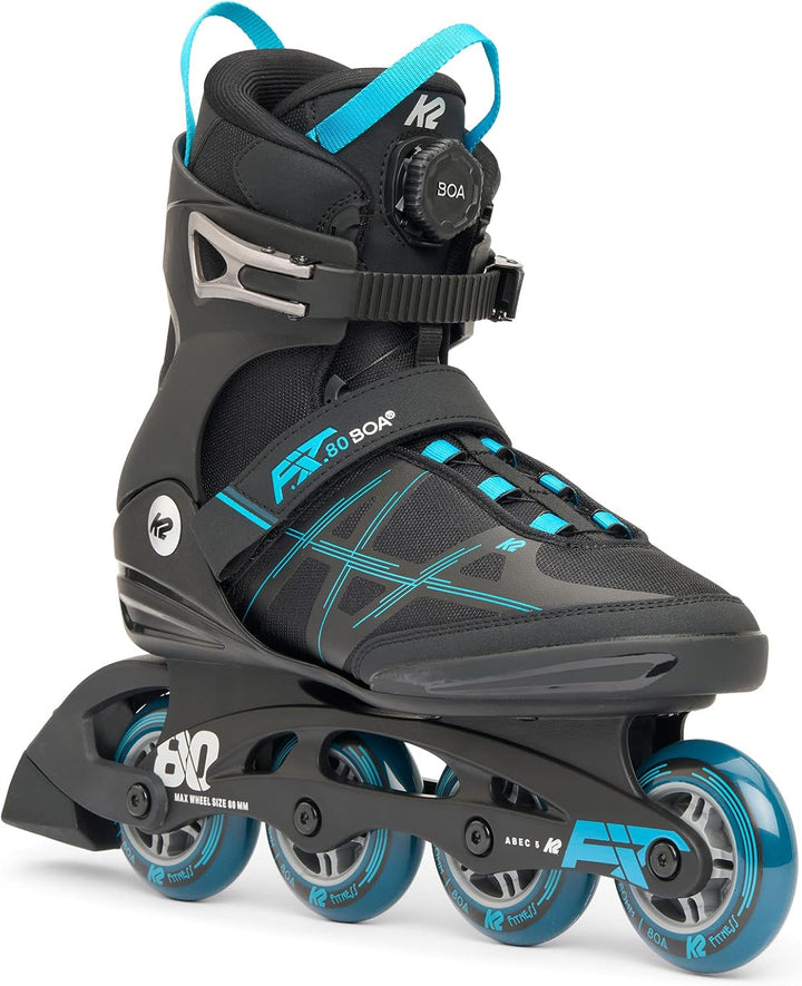 K2 Herren F.i.t. 80 Boa Inline Skates EU: 41.5 (UK: 7.5 / US: 8.5) black - blue, EU: 41.5 (UK: 7.5 /