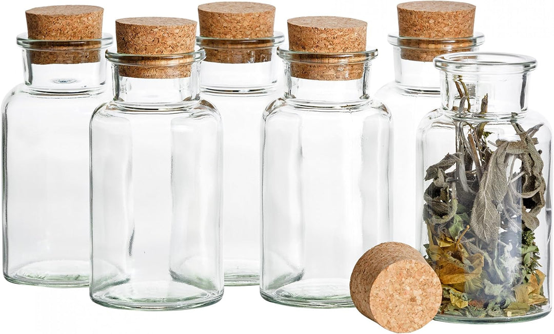 MamboCat 6er Set Gewürzgläser | Füllmenge 300 ml | Wiederverwendbare Glasdose + Korkverschluss | hoc