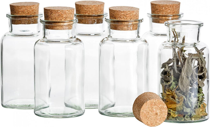 MamboCat 6er Set Gewürzgläser | Füllmenge 300 ml | Wiederverwendbare Glasdose + Korkverschluss | hoc