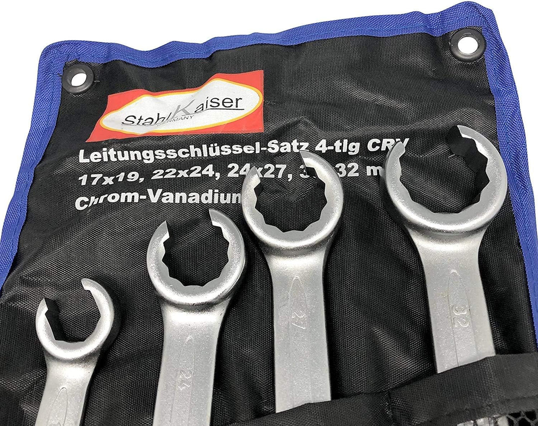 Extra Grosse 4 tlg Set offene Ringschlüssel Hydraulik-Rohr-Leitungsschlüssel Doppel-Ringschlüssel-Sa