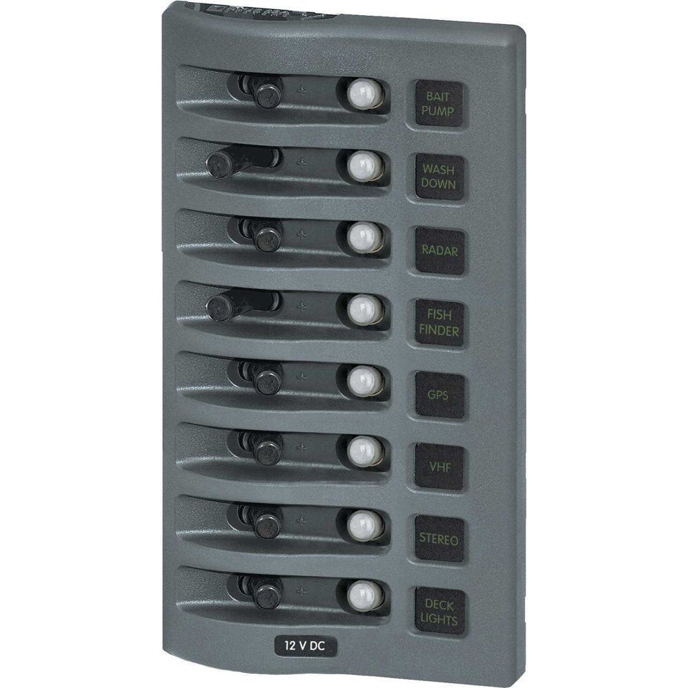 Blue Sea Systems WeatherDeck Wasserdicht Panels 8 Pos., Leistungsschalter, 8 Pos., Leistungsschalter