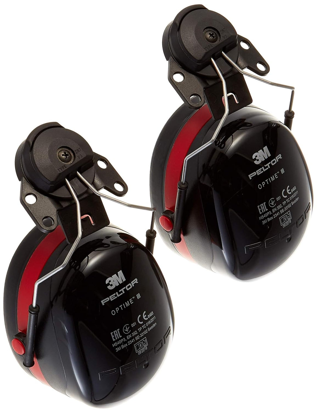 3M Peltor Optime III Kapselgehörschützer, 34 dB, schwarz/rot, Helmbefestigung & Schutzhelm G3000, G3