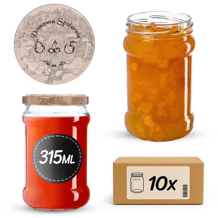 KADAX 10er Set Einmachgläser 315ml TO66 Beige, Marmeladengläser Vorratsgläser Mason Jar mit Schraubd