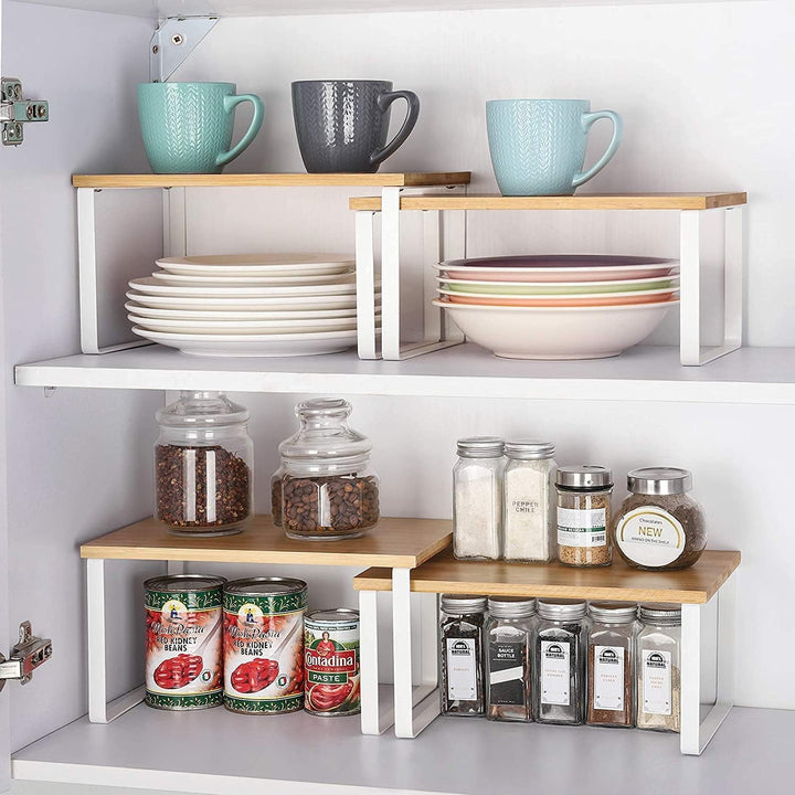 LIANTRAL Küchenschrank Organizer 4er-Set , Regaleinsatz im Küchenschrank, Erweiterbar & Stapelbar Ge