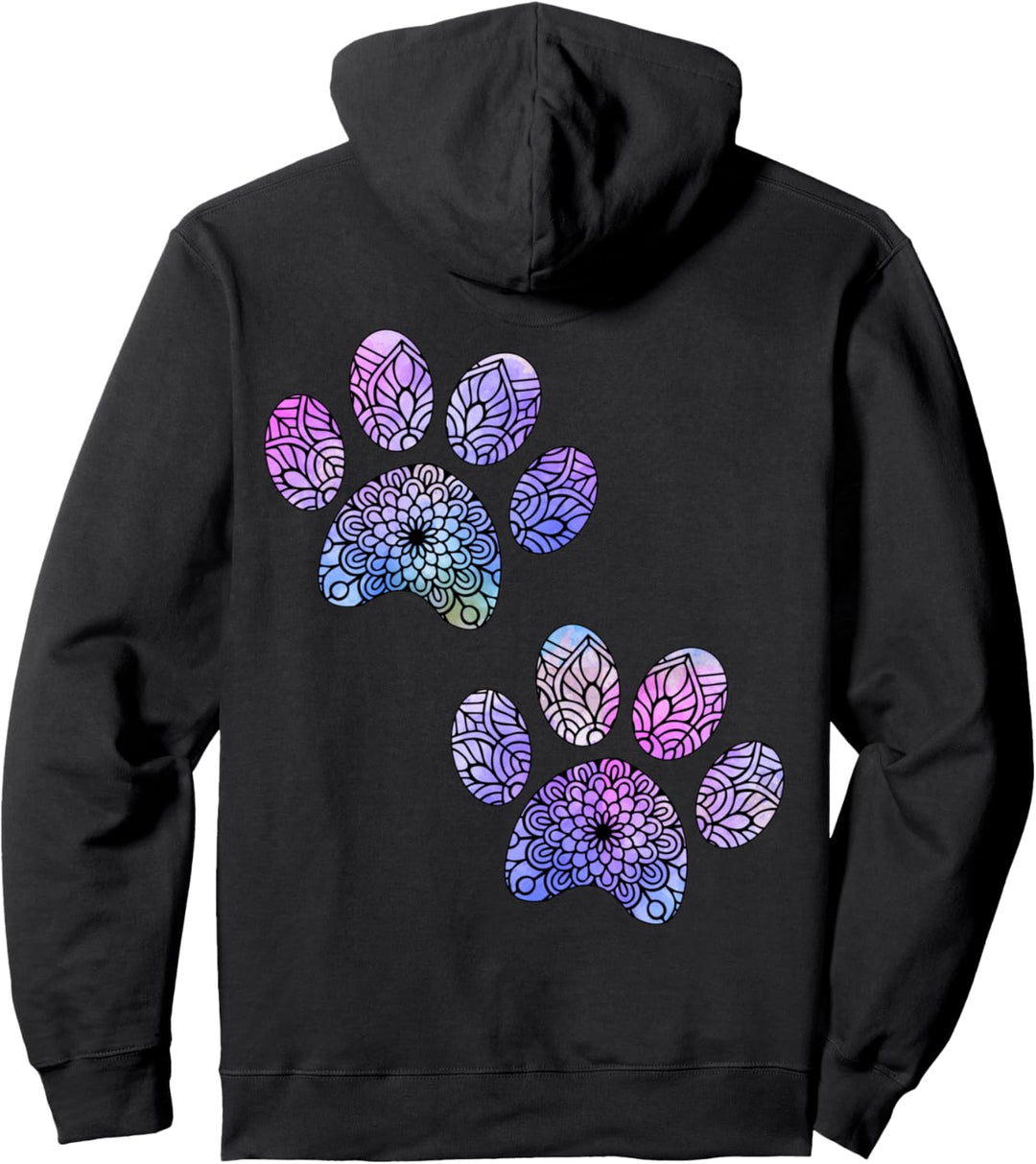 Cat Paws Mandala Design 3 - Fan Fun Pullover Hoodie