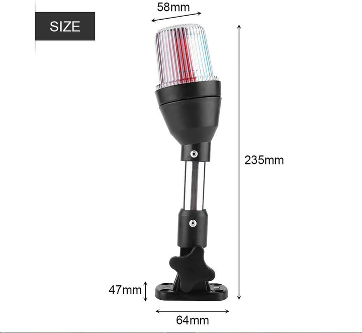 Keenso Marine Positionslichter, 12V 2,5W LED-Navigationsleuchte Marine Ankerlicht Küstenlinie Rot/We