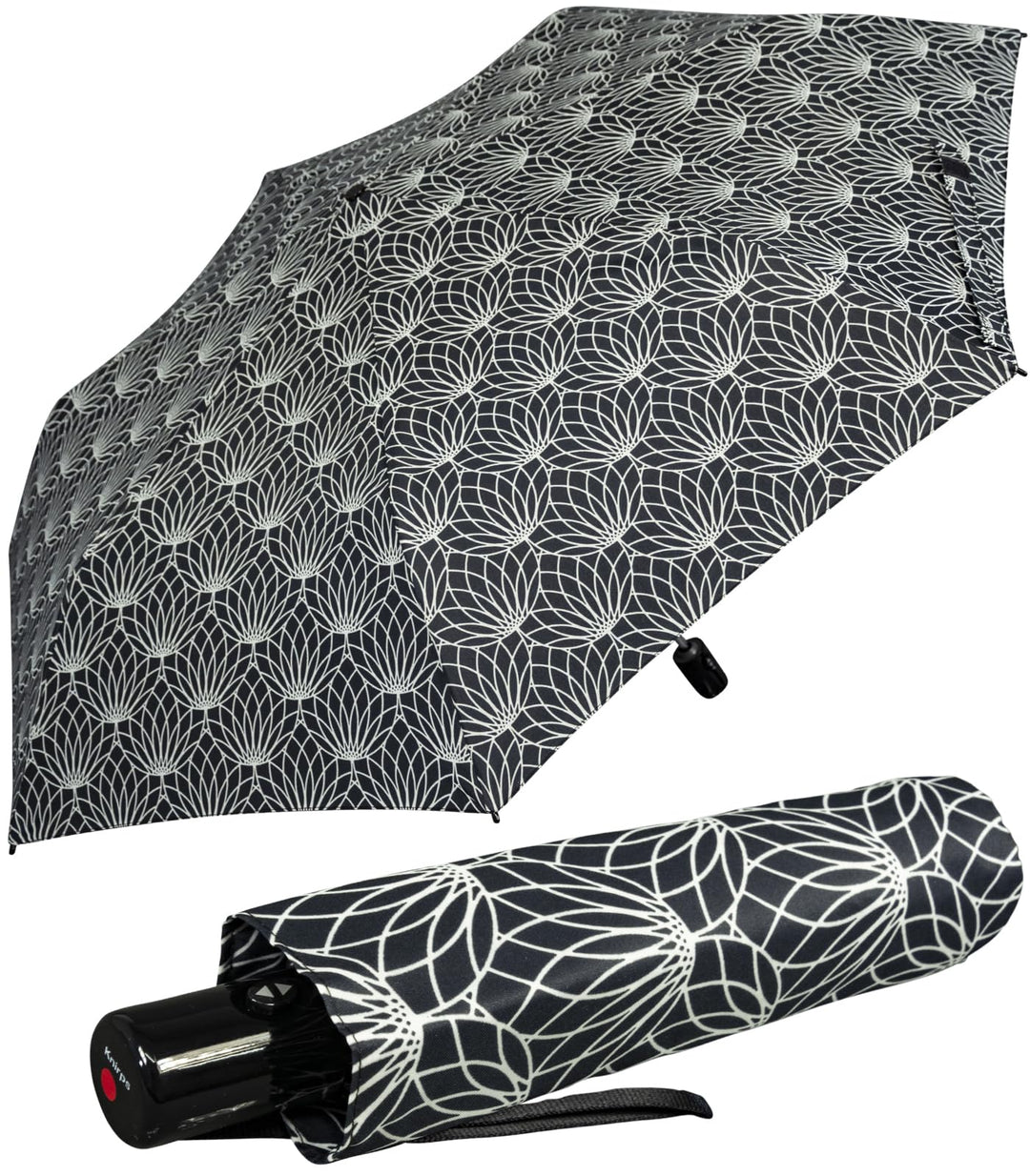Knirps Taschenschirm Slim Duomatic Auf-Zu-Automatik mit UV-Schutz Renature - Black Renature Black, R