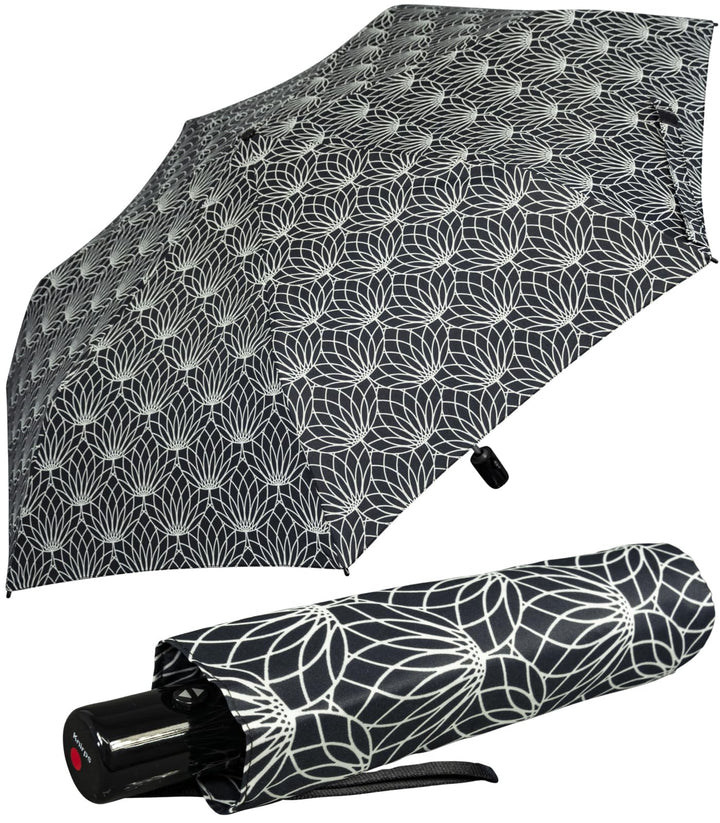 Knirps Taschenschirm Slim Duomatic Auf-Zu-Automatik mit UV-Schutz Renature - Black Renature Black, R