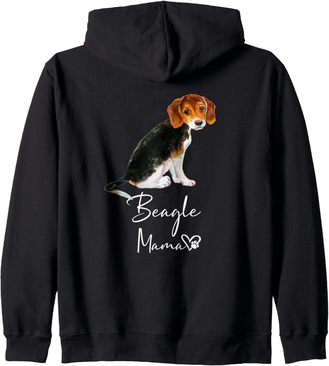 Beagle Mama Hundemama Hund Frauchen Haustier Rückendruck Kapuzenjacke