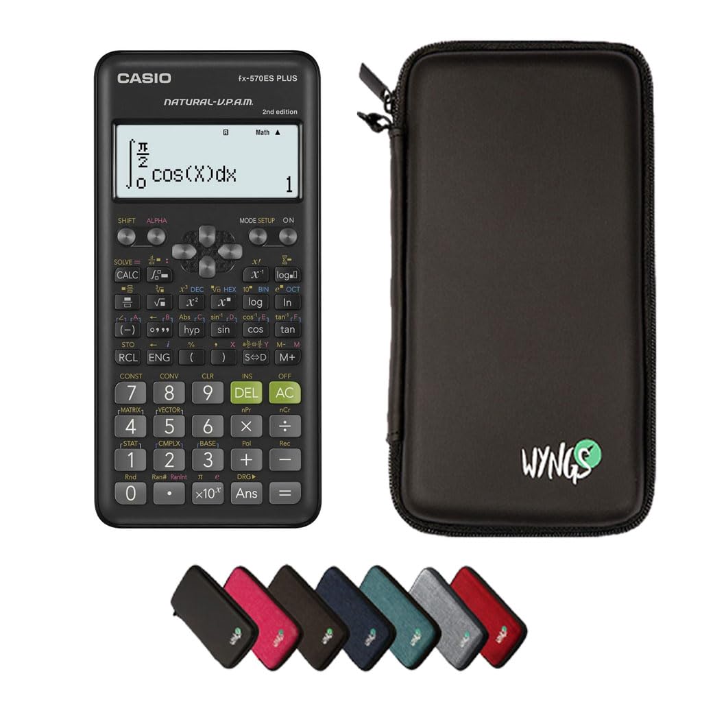 CALCUSO Sparpaket: Casio FX-570ES Plus 2nd Edition + WYNGS Schutztasche schwarz + Erweiterte Garanti