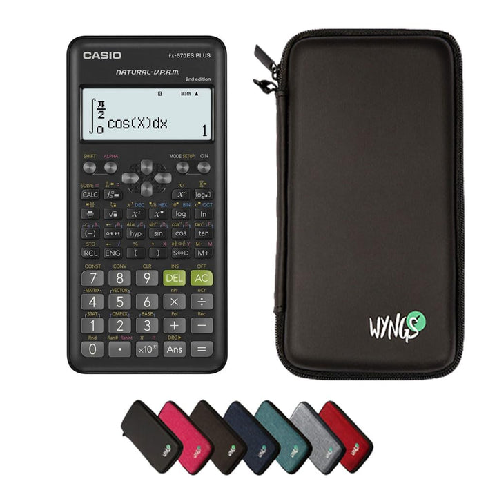 CALCUSO Sparpaket: Casio FX-570ES Plus 2nd Edition + WYNGS Schutztasche schwarz + Erweiterte Garanti