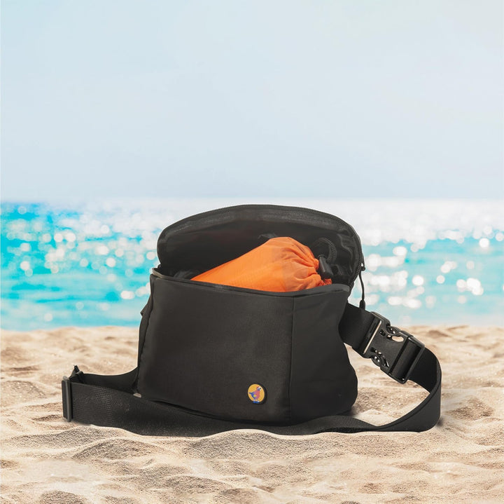 Floaty® Net Bed, Wasserhängematte & Transport Bauchtasche, aufblasbare Pool Luftmatratze mit Liegene