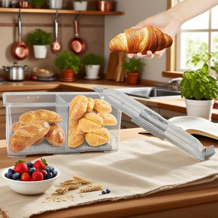 Vakuum Brotkasten gross 35cm – luftdichte Brotbox mit Pumpe & Zeitaufzeichnung | Frischhaltedose für