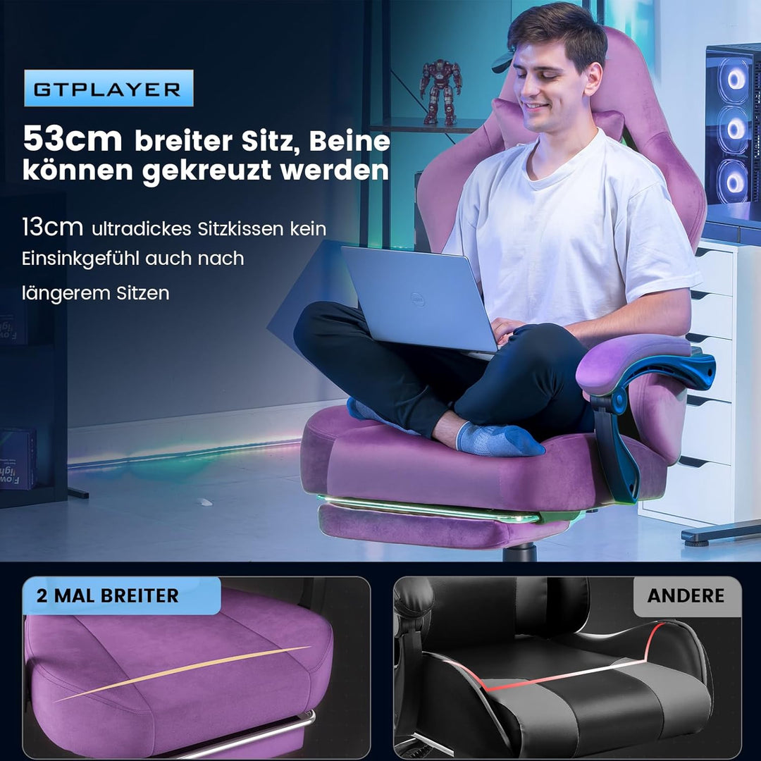 GTPLAYER Gaming Stuhl, Atmungsaktiver Bürostuhl, bürostuhl ergonomisch, Hochwertiger - Stoff,Ergonom