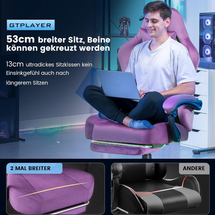 GTPLAYER Gaming Stuhl, Atmungsaktiver Bürostuhl, bürostuhl ergonomisch, Hochwertiger - Stoff,Ergonom