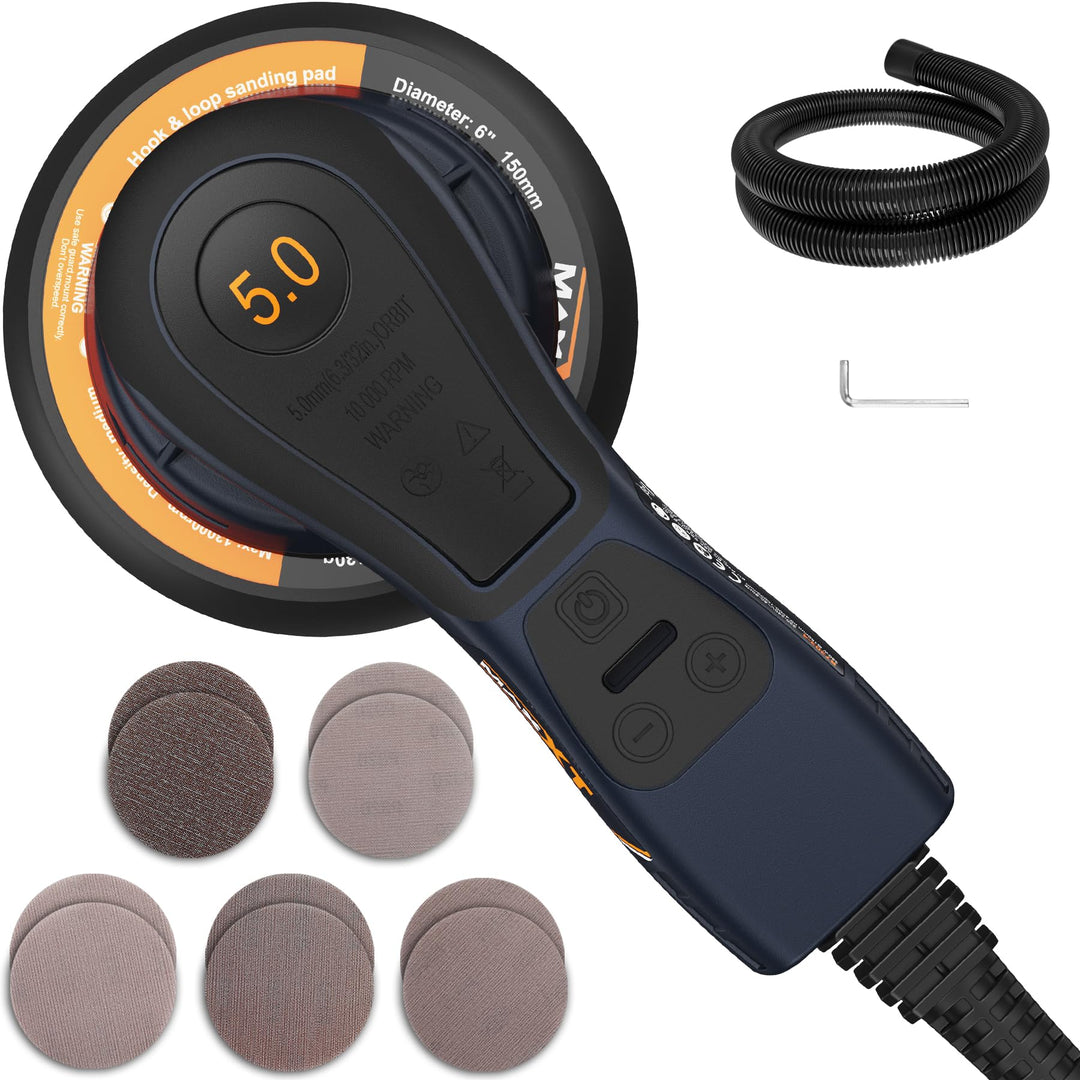 MAXXT 5,0 mm Brushless Exzenterschleifer 230V mit Dreikernverkabelung - Vielseitiger Elektrischer Sc