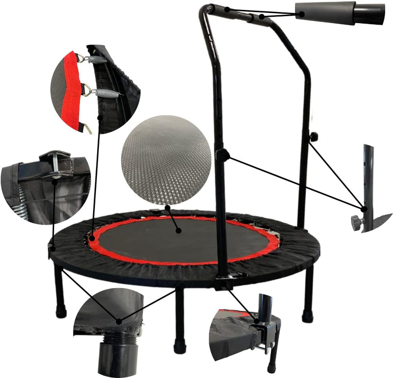 ATC Handels GmbH Trampolin Fitness mit und ohne Railing in 100 oder 120 cm - Fitness für zuhause, ef