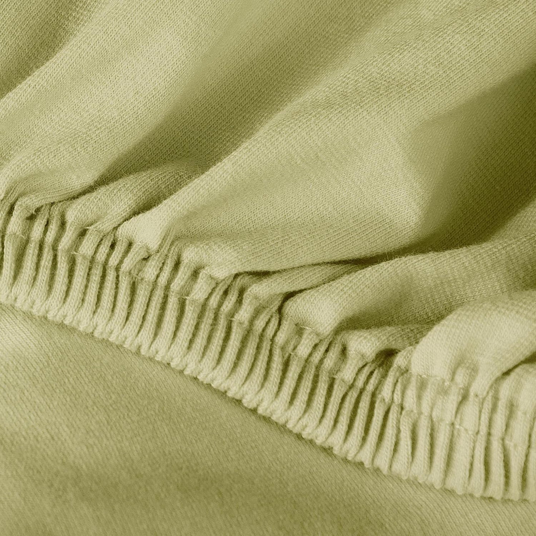 aqua-textil Exclusiv Spannbettlaken 140x200-160x220 cm pistazien grün Jersey Baumwolle 230g/qm Spann