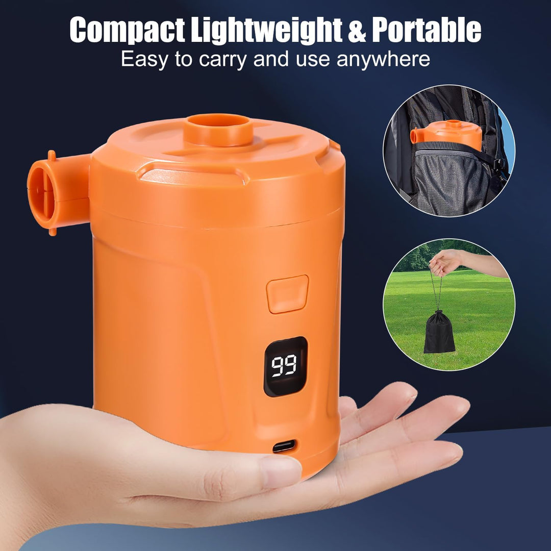 Elektrische Luftpumpe,5200mAh Wiederaufladbare Akku Luftpumpe,Mini Luftpumpe Elektrisch Inflator mit