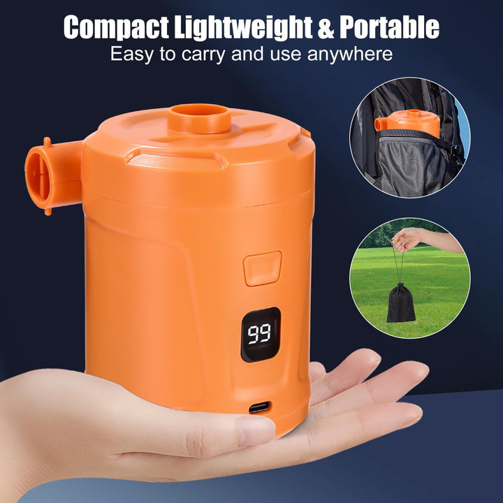 Elektrische Luftpumpe,5200mAh Wiederaufladbare Akku Luftpumpe,Mini Luftpumpe Elektrisch Inflator mit