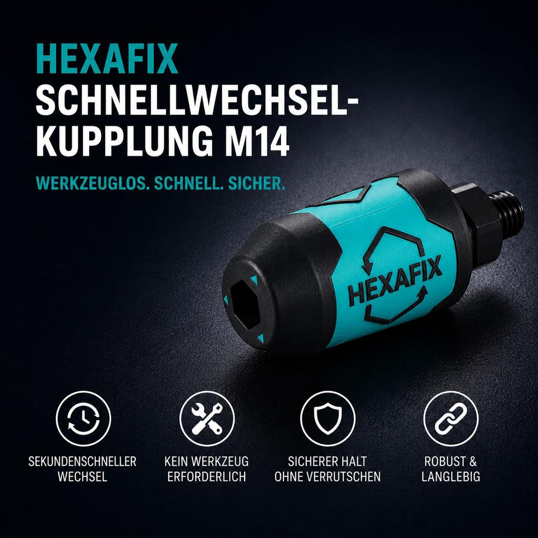 Karl Dahm HEXAFIX Schnellwechselkupplung M14, Werkzeugloser Wechsel, Kompatibel mit M14-Gewinden, Ro